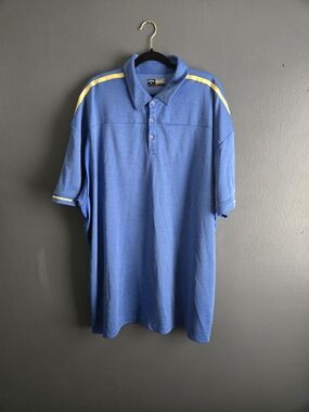 Callaway Opti Dri Royal Blue Golf Polo with Yellow Shoulder Stripes 3XLT